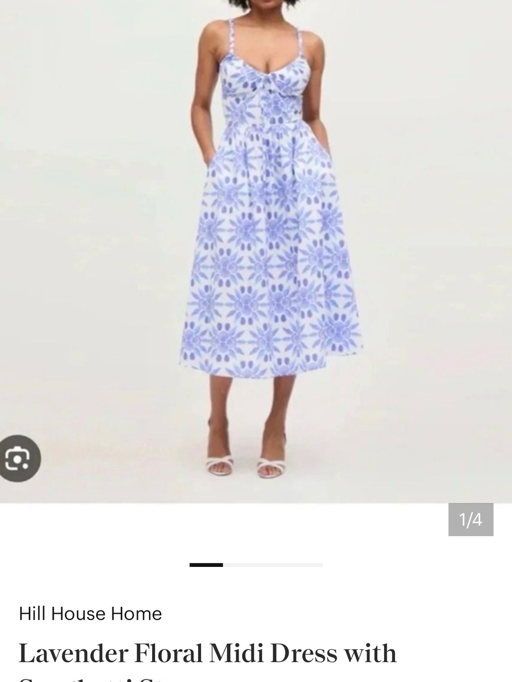 Hill House Juliana Blue MOSAIC seashell Floral Midi Skirt with Blue-Lilac Print
